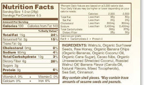 nutrition label for veronica's health crunch banana chocolate walnut flavor